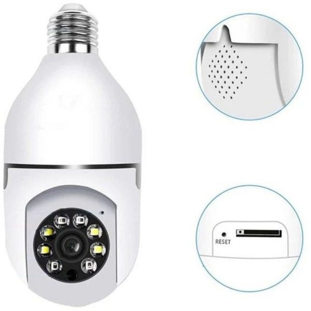 Camara Tipo Bombilla Inteligente de Vigilancia 1080p Wifi IP Smart